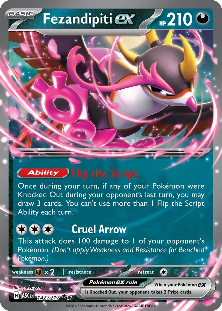 Fezandipiti ex 142/217 from Pokemon Ascended Heroes